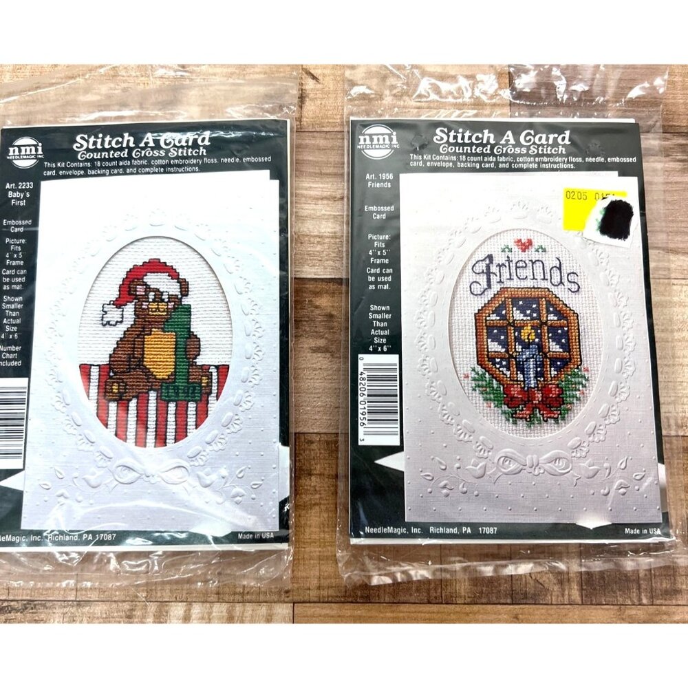 NeedleMagic Stitch A Card Cross Stitch Kit Set - Babys First & Friends Christmas